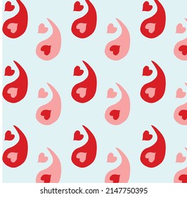 Ying Yang Heart Pattern. Hearts And More