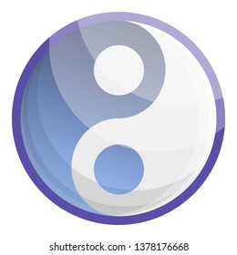 Ying yang icon. Cartoon of ying yang vector icon for web design isolated on white background