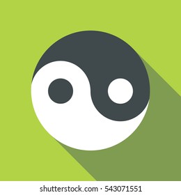 Ying yang icon. Flat illustration of ying yang vector icon for web