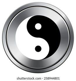 Ying yang icon. Internet button on white background. EPS10 Vector. 