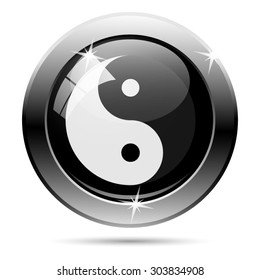 Ying yang icon. Internet button on white background. EPS10 vector 