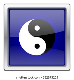 Ying yang icon. Internet button on white background. EPS10 vector.