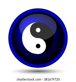 Ying yang icon. Internet button on white background. EPS10 vector
