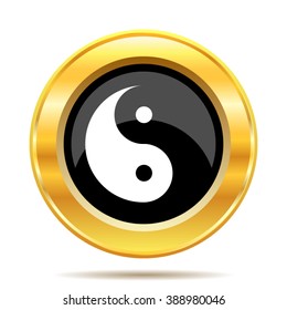 Ying yang icon. Internet button on white background. EPS10 vector.
