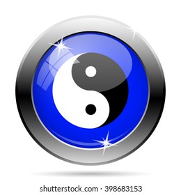 Ying yang icon. Internet button on white background. EPS10 vector