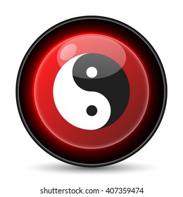 Ying yang icon. Internet button on white background. EPS10 vector
