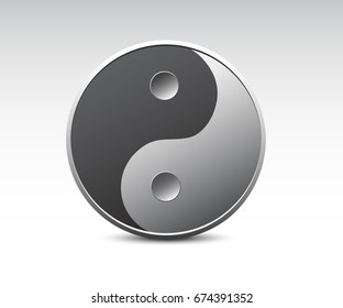 Ying yang icon. Ying yang  realistic vector