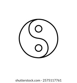 ying yang icon Simple outline illustration