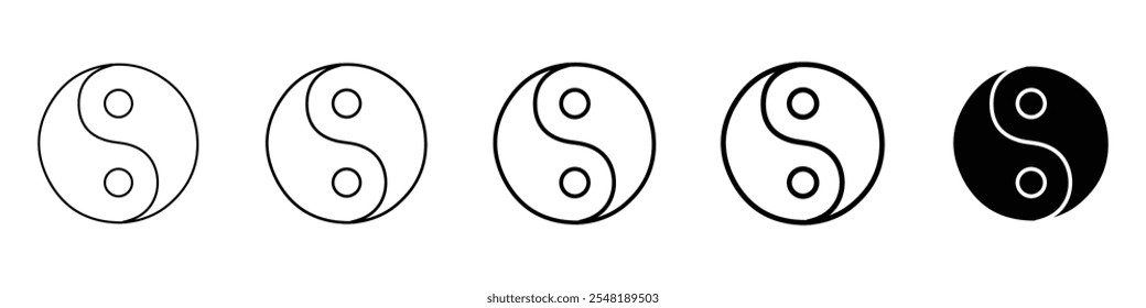 ying yang icon Simple thin line logo set