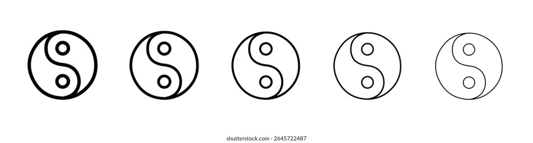 ying yang ícone simples vetor esboço logotipo