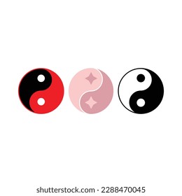 ying yang icon symbol vector silhouette.