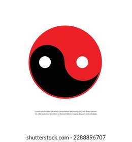 ying yang icon symbol vector silhouette.