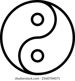 ying yang icon. Thin linear style design isolated on white background