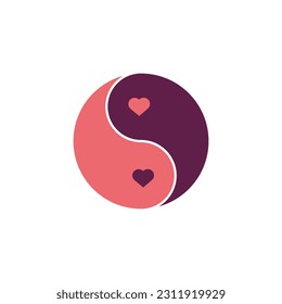 Ying yang icon in trendy flat design.