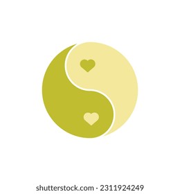 Ying yang icon in trendy flat design.
