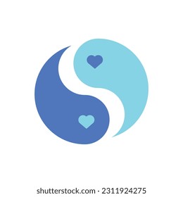 Ying yang icon in trendy flat design.