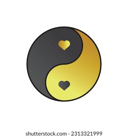 Ying yang icon in trendy flat design.