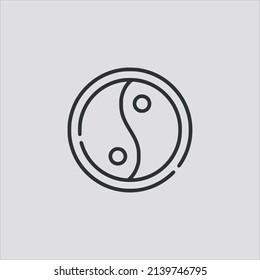 ying yang icon vector icon.Editable stroke.linear style sign for use web design and mobile apps,logo.Symbol illustration.Pixel vector graphics - Vector