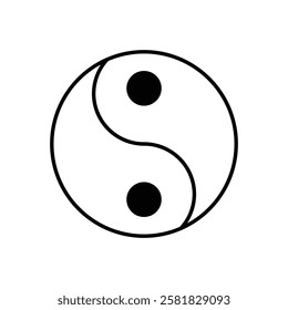 Ying Yang icon vector stock illustration