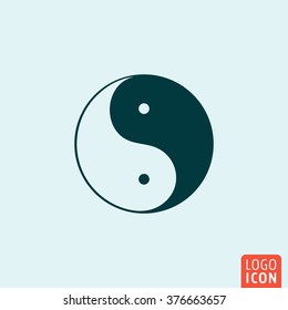 Ying Yang icon. Yingyang symbol minimal design. Vector illustration