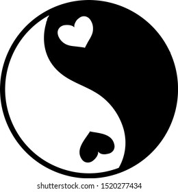 Ying yang, illustration, vector on white background.