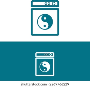 Ying Yang laundry Modern Logo Design