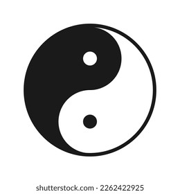 Ying yang line icon. Symbol of harmony and balance, design element. Psyhologist, asian culture. Vector line icon on white background