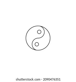 Diseño de símbolo vectorial de línea Ying yang.