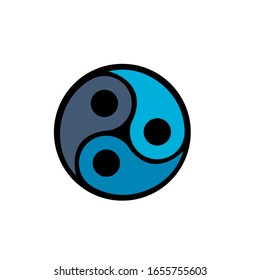 ying yang logo design modern template