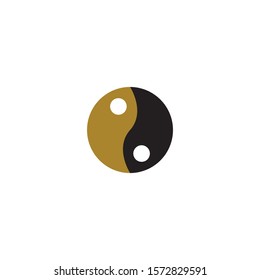 Ying yang logo template vector icon design