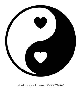 Ying yang love icon - opposites attract