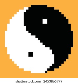 Ying yang pixel Vector image or clipart for background or project