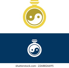 Ying Yang Ring Modern Logo Vector