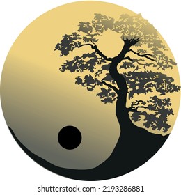Ying Yang with Sunset Moment