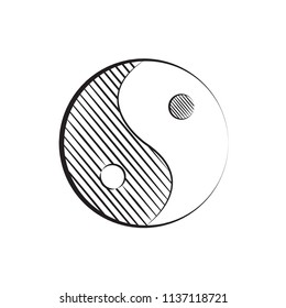 Ying Yang symbol in black and white colors