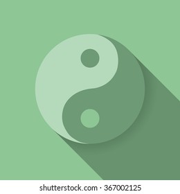 Ying Yang symbol in a flat fesign