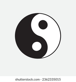 Ying yang symbol flat vector icon for apps and websites