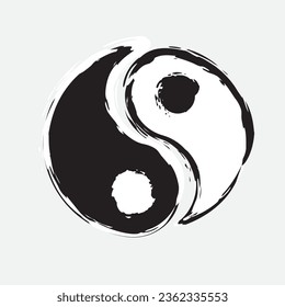 Ying yang symbol flat vector icon for apps and websites.