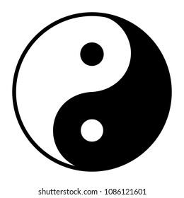 Ying yang symbol of harmony and balance, vector illustration