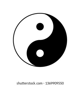 Ying and Yang symbol of harmony and balance. Vector and illustration sign