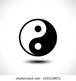 Ying yang symbol of harmony and balance on white background. Vector illustration