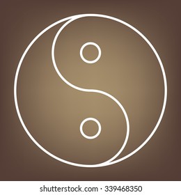 Ying yang symbol of harmony and balance. line  icon