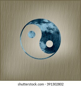 Ying yang symbol of harmony and balance. Moon abstract poster. Sacred geometry.