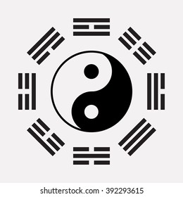 Ying yang symbol of harmony and balance. Ancient Chinese symbol. Sacred geometry.