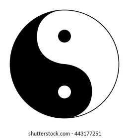 Ying yang symbol of harmony and balance on white background