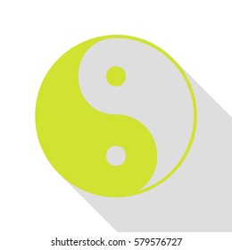 Ying yang symbol of harmony and balance. Pear icon with flat style shadow path.