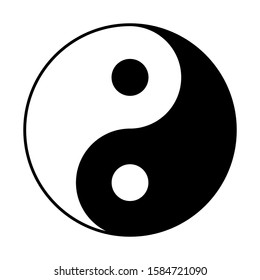 Ying Yang Symbol Icon Vector Isolated on White