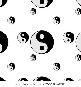 Patrón de símbolo Ying yang. Ilustración vectorial