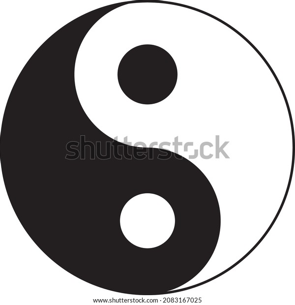 Ying yang symbol vector logo, isolated on white\
background 