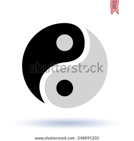 Ying yang symbol  vector silhouette